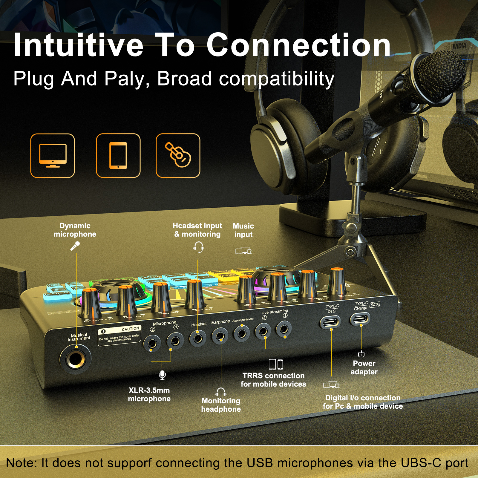 Tenlamp Sound Board to Play Mu - Audio Music Voice Changer recension och pris