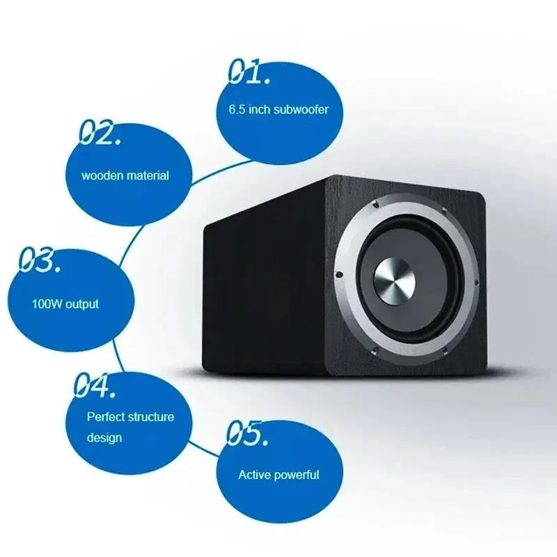 100W Active Subwoofer 6.5 Inch - Audio Music Generator recension och pris