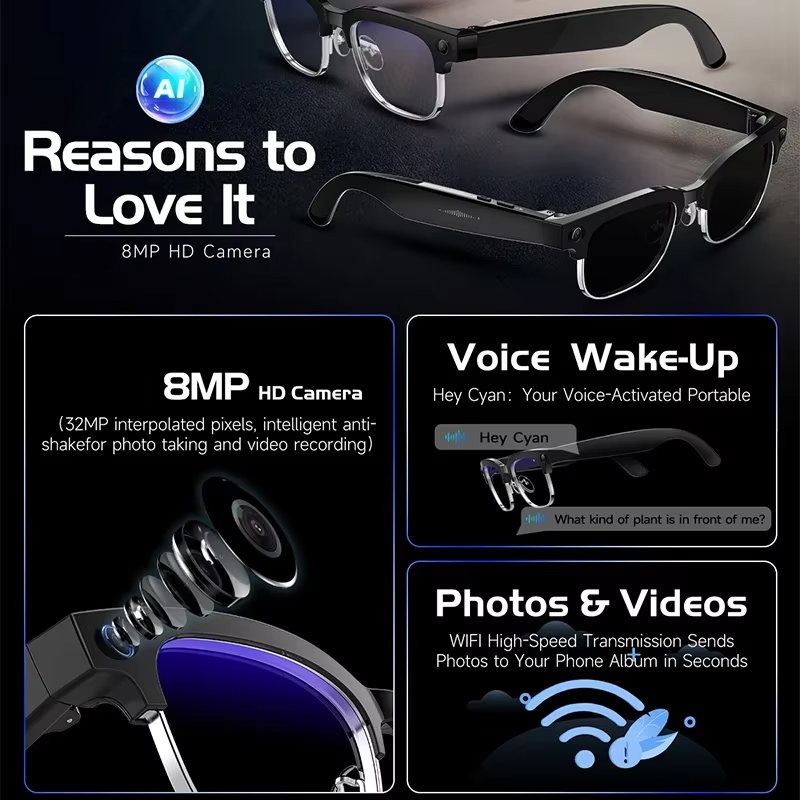 Smart Camera Glasses Photo and - Audio Music Videos recension och pris