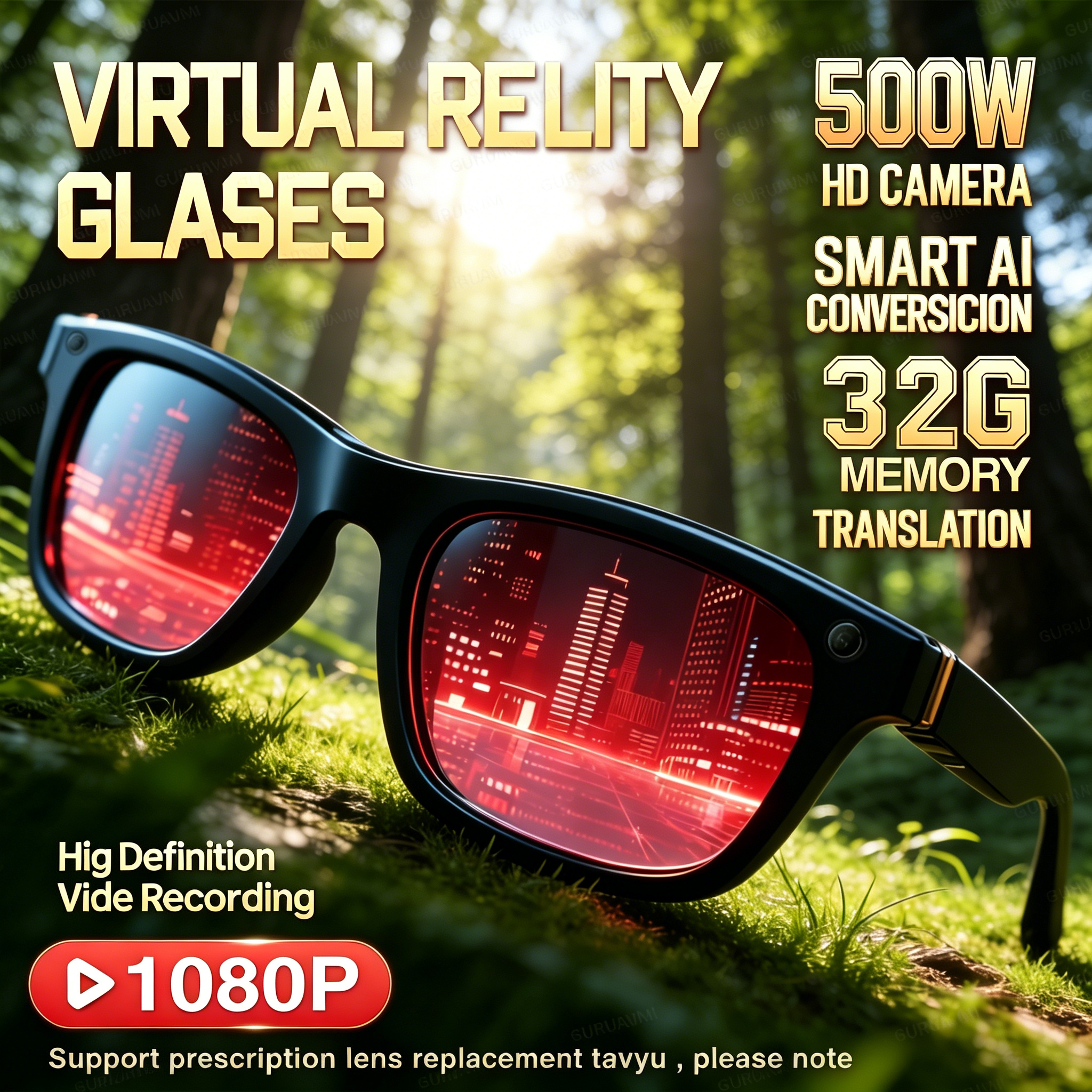 2026 New AI Smart Glasses with - Audio Music Arabic recension och pris