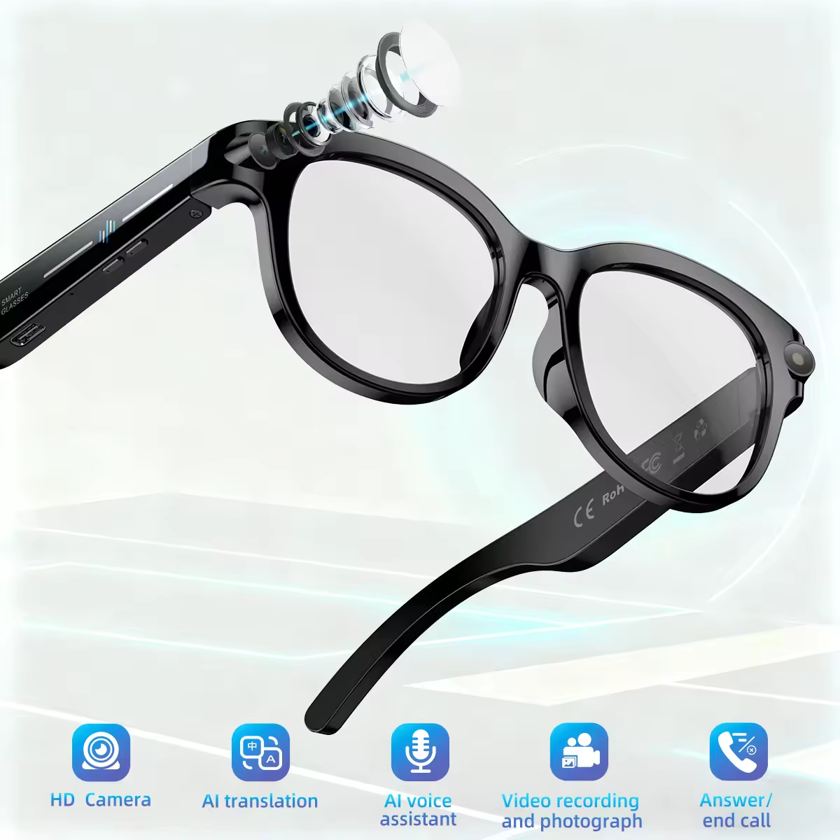 2026 New AI Smart Glasses with - Audio Music Arabic recension och pris