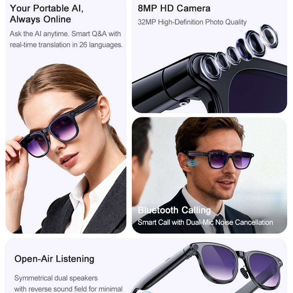 Smart Glasses AI Assistant Rea - Audio Music Videos recension och pris
