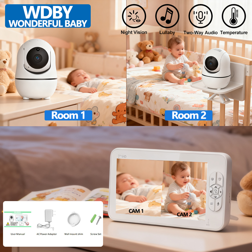 7.0 Inch HD Video Baby Monitor - Audio Music Videos recension och pris