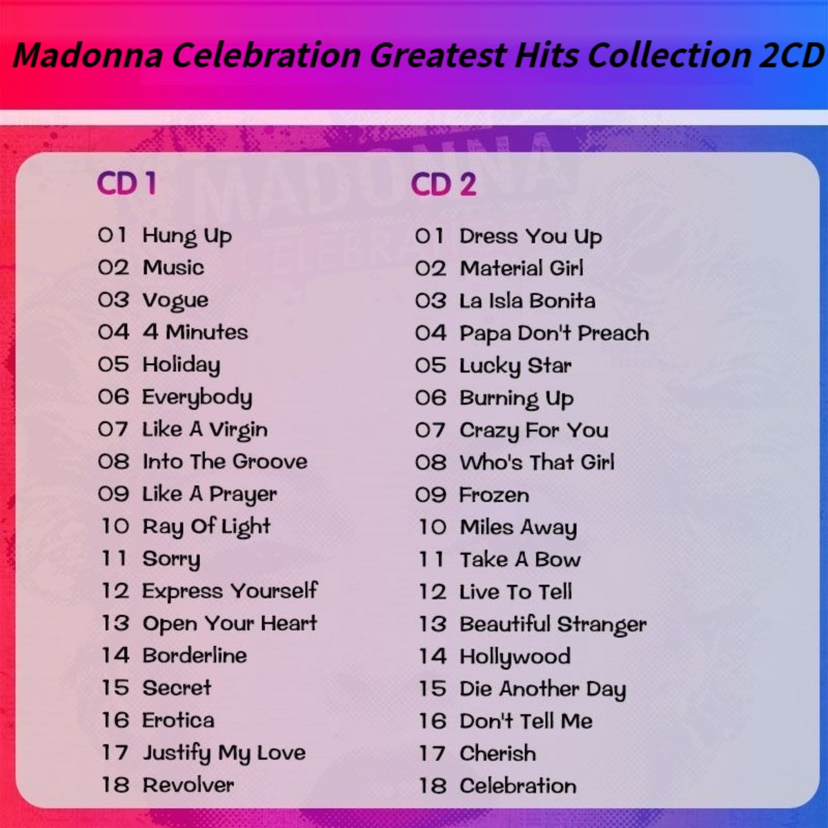 Madonna Celebration The Ultima - Audio With Music recension och pris