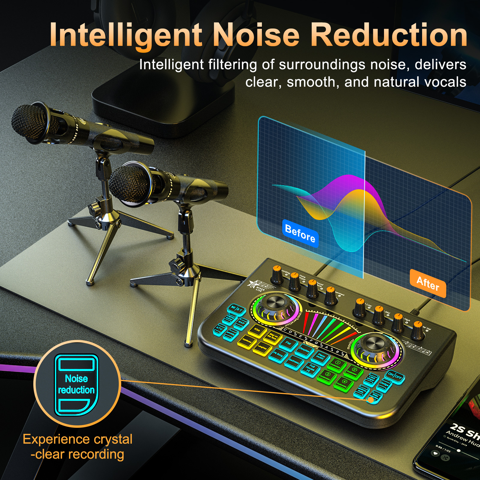 Tenlamp Sound Board for Pc/Pho - Audio Music Voice Changer recension och pris