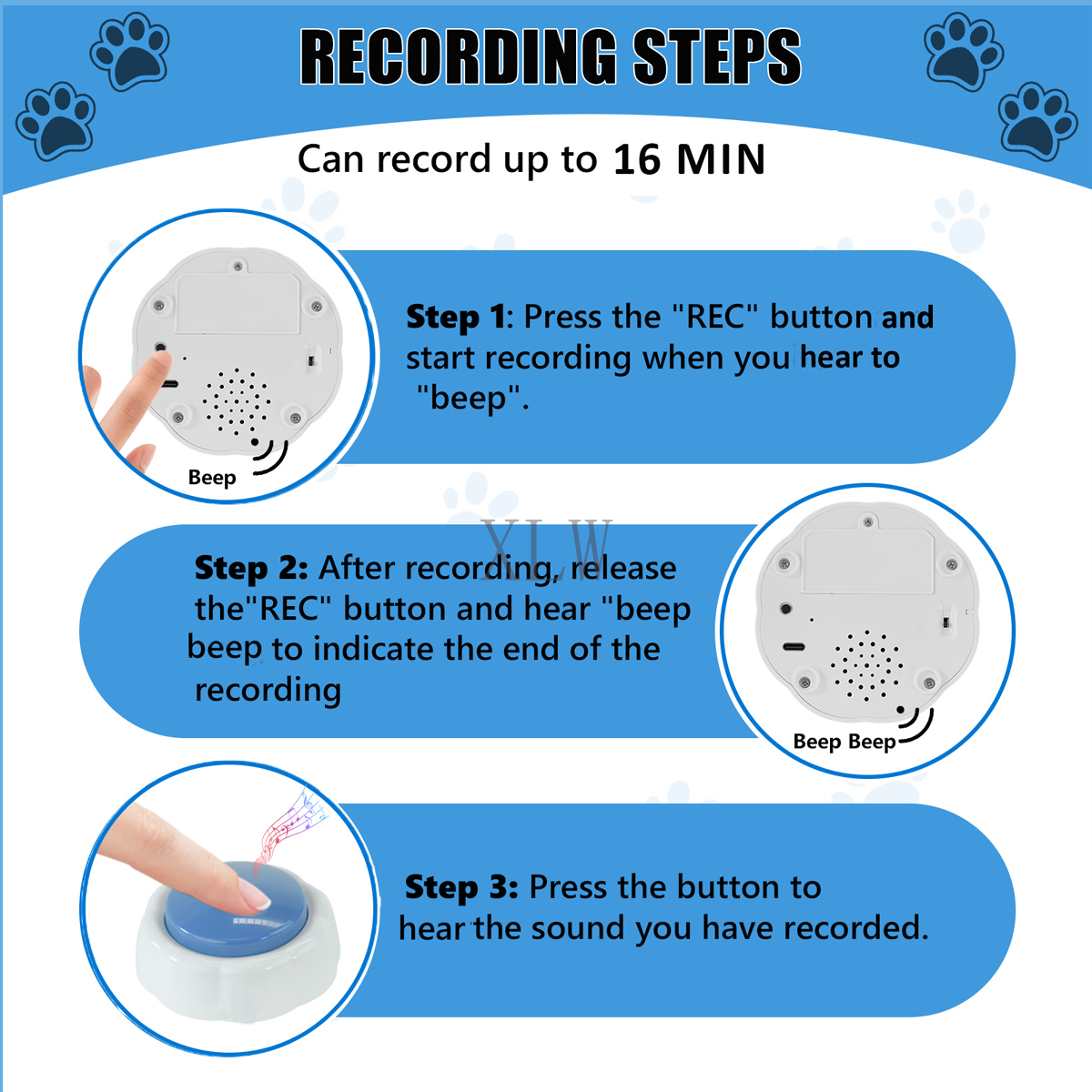 Voice Recording Button,16MB US - Audio Music To Download recension och pris